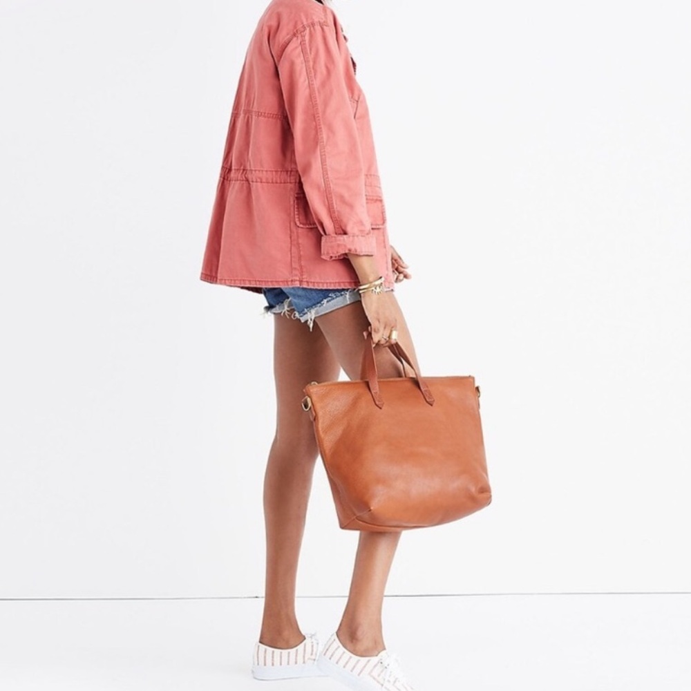 Madewell Tan Leather Tote Crossbody Bag